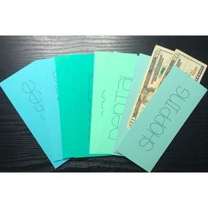8 mint laminated cash envelopes